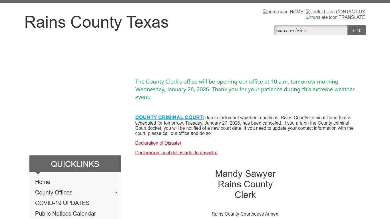 Rains County Clerk